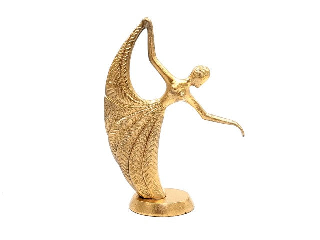 Figura decorativa dorata Danzatrice in alluminio con possibilità di personalizzazione con incisione