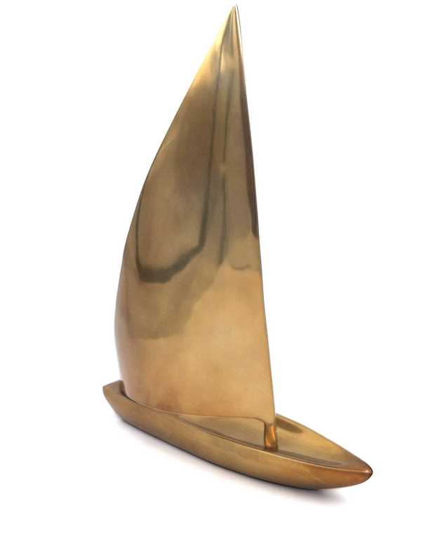 Grande modello di barca a vela in alluminio 39 x 30 cm con incisione personalizzabile