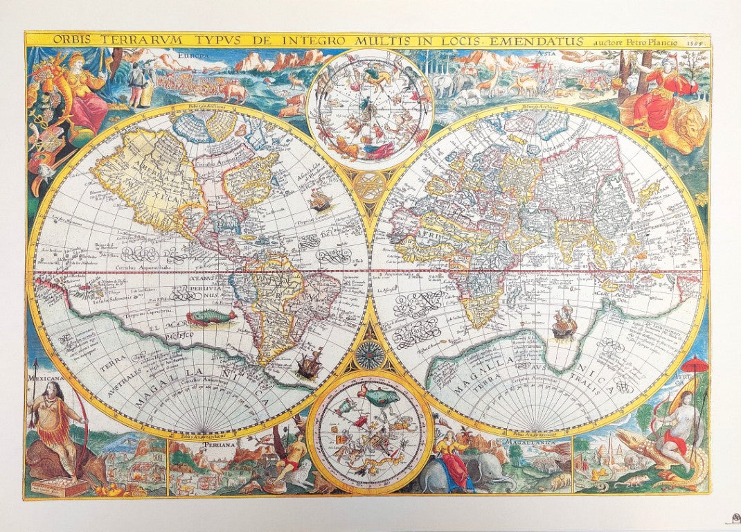 Mappa del mondo Orbis Terrarum 1594