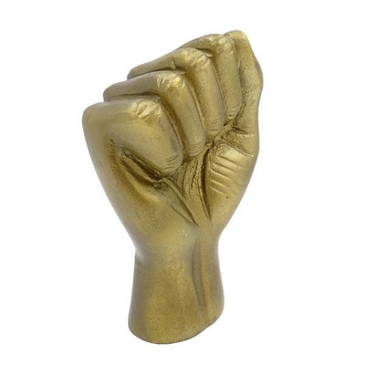 Figura decorativa Pugno chiuso in alluminio 18 cm con possibilità di personalizzazione tramite incisione