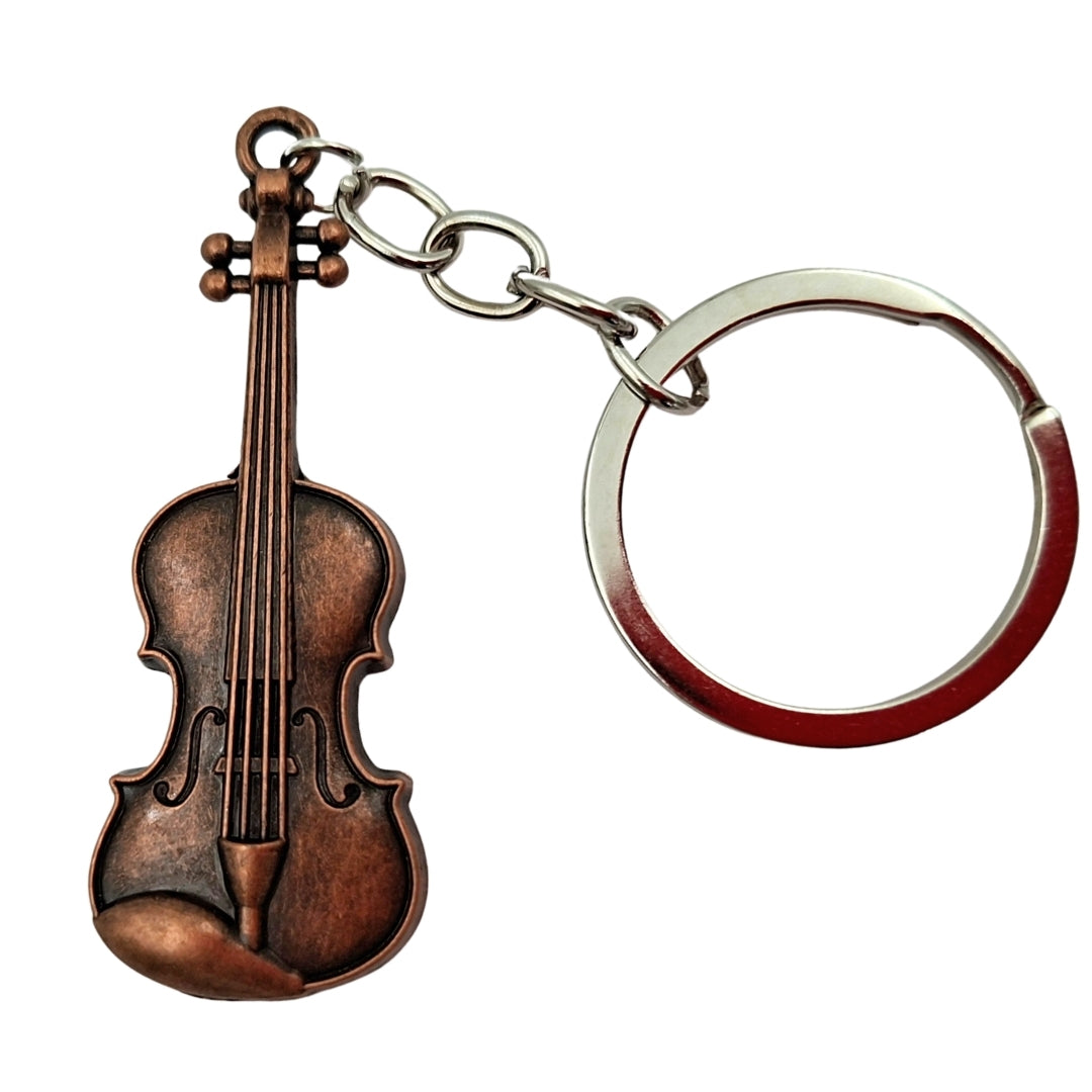 Portachiavi musicale in metallo a forma di violino MKT-0145
