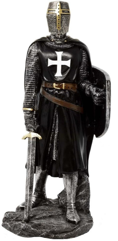 Cavaliere Crociato in Poliresina MC-23078 - Statuetta 30cm con Possibilità di Personalizzazione con Incisione
