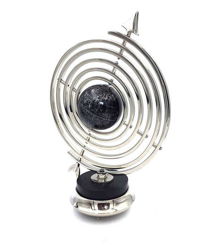 Astrolabio Sferico con Globo 44,5 cm in Colore Argento con Possibilità di Personalizzazione Incisa