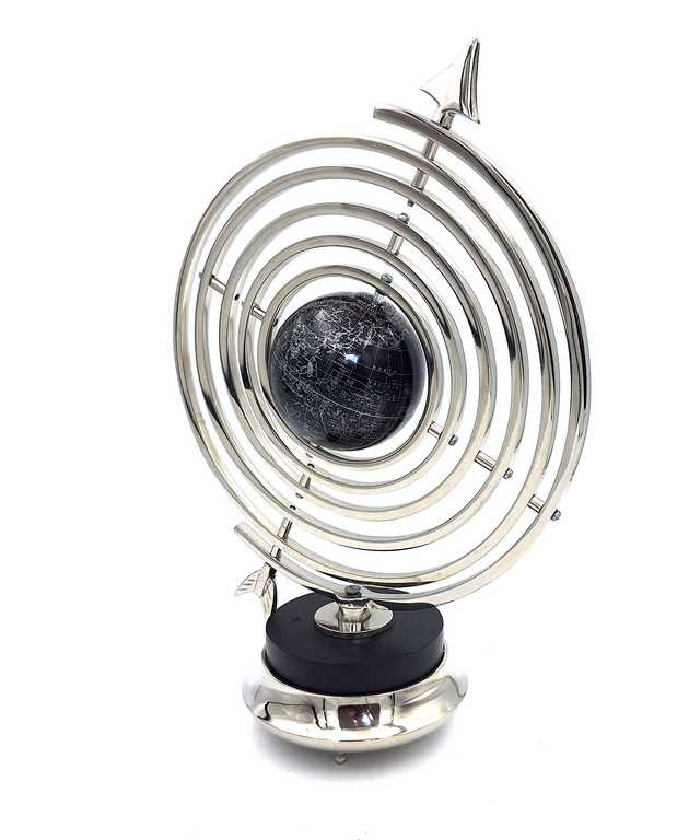 Astrolabio Sferico con Globo 44,5 cm in Colore Argento con Possibilità di Personalizzazione Incisa