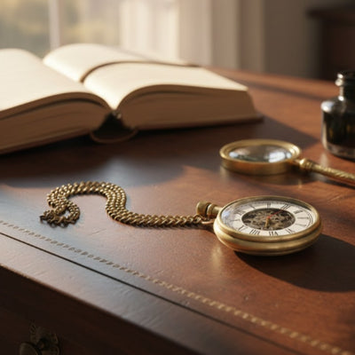 Orologio da Tasca Meccanico Retrò con Catena e Incisione