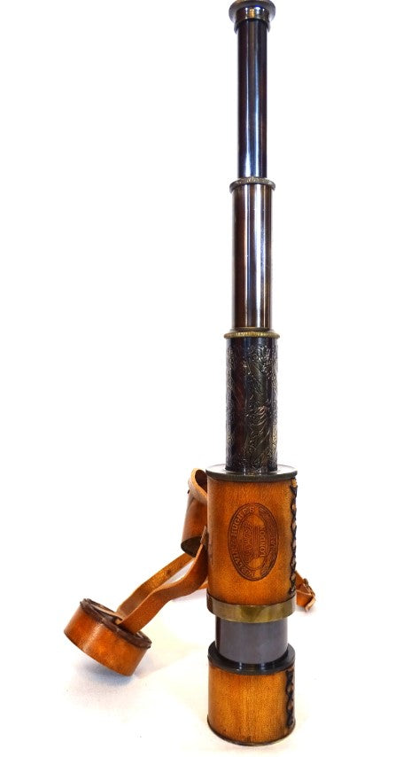 Cannocchiale Retrò in Ottone con Cinturino in Pelle NC1596 con Possibilità di Incisione Personalizzata
