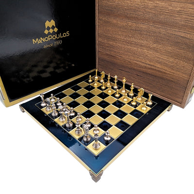 Scacchi metallici classici grandi esclusivi Stauton S34 con incisione