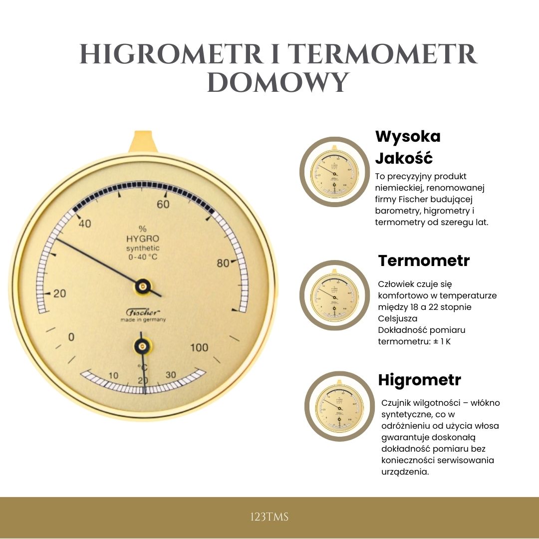 Igrometro e termometro domestico Fischer 123TMS con possibilità di personalizzazione tramite incisione