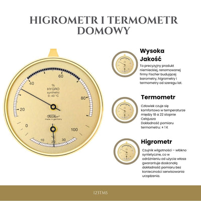 Igrometro e termometro domestico Fischer 123TMS con possibilità di personalizzazione tramite incisione