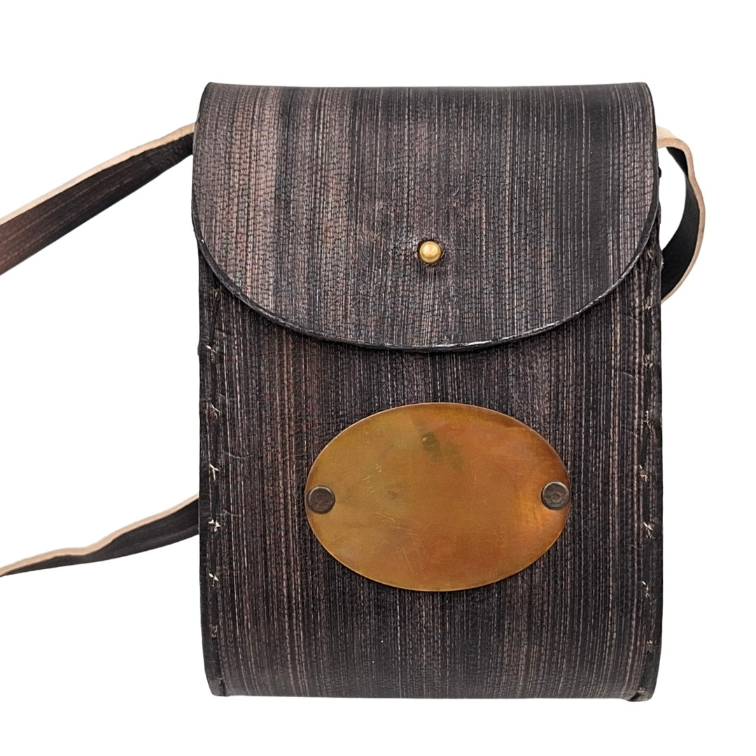 Binocolo in ottone retrò in custodia di pelle con possibilità di personalizzazione tramite incisione