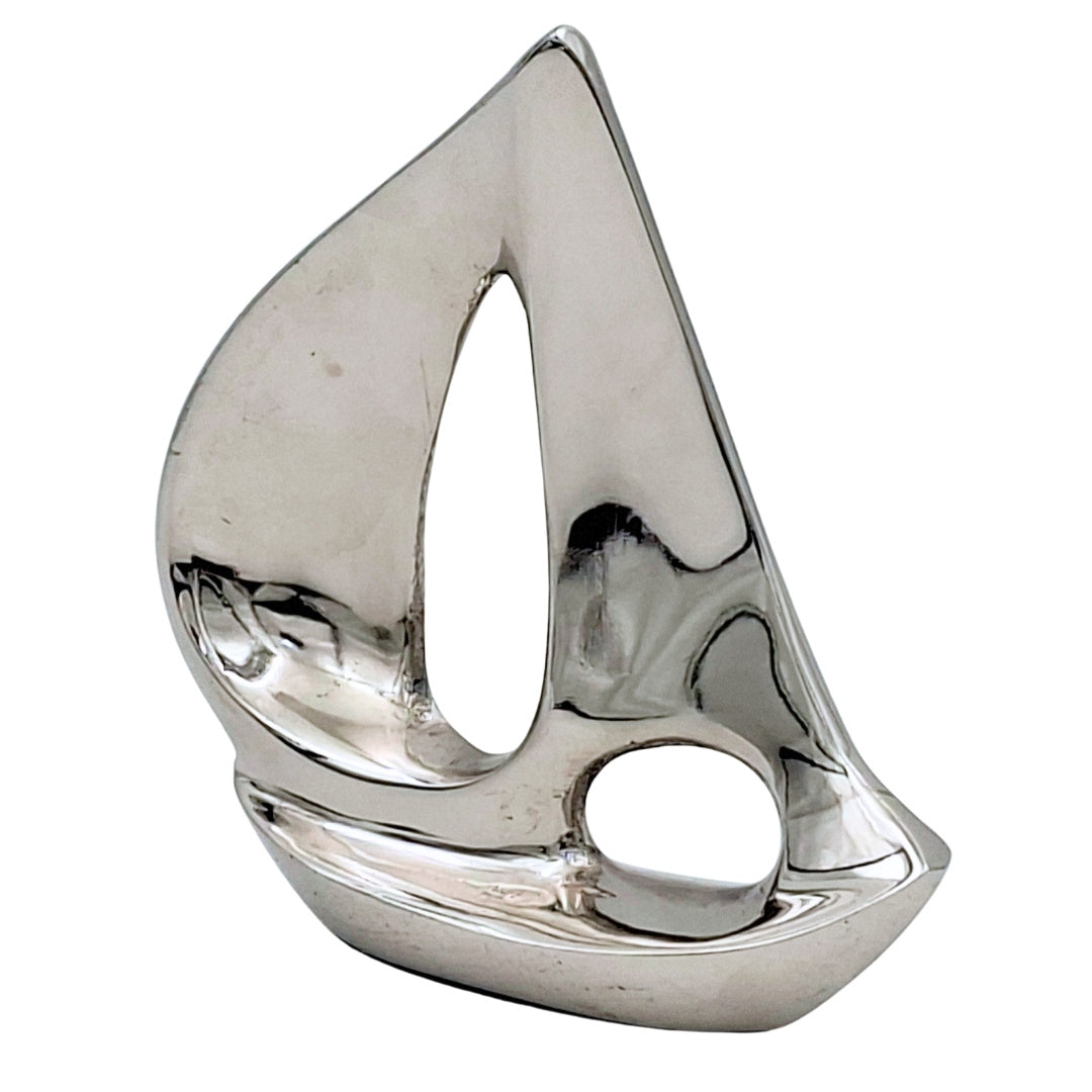 Elegante yacht in alluminio argento da 12,5 cm con possibilità di incisione