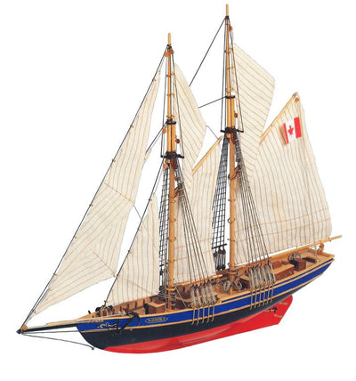 Modello da assemblare Bluenose II – schooner in legno 38x31x6,5 cm con possibilità di incisione personalizzata – regalo ideale per velisti, realizzato con materiali naturali, livello di difficoltà: intermedio