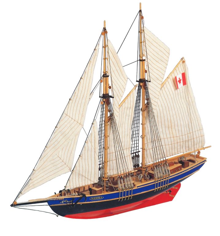 Modello da assemblare Bluenose II – schooner in legno 38x31x6,5 cm con possibilità di incisione personalizzata – regalo ideale per velisti, realizzato con materiali naturali, livello di difficoltà: intermedio