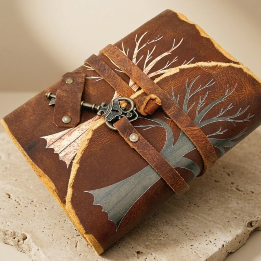 Taccuino in Pelle Vintage 200 pagine con chiave – Albero della Vita