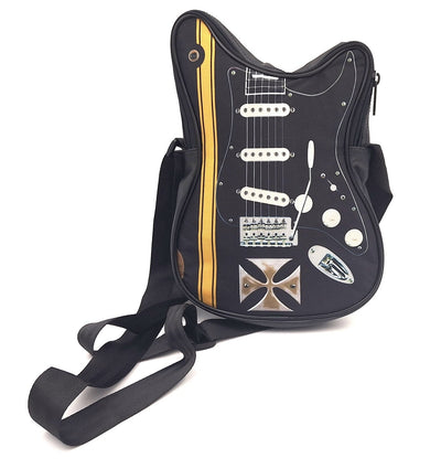 Borsa a tracolla a forma di chitarra con croce di Malta - Regalo personalizzato per chitarrista