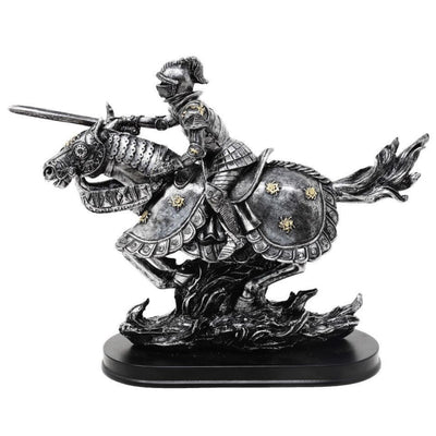 Statuetta Cavaliere a cavallo 31 cm – Polyresina dipinta a mano con possibilità di personalizzazione incisione