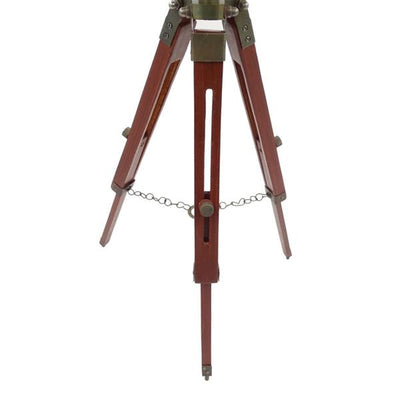 Elegante Globo Coloniale su Treppiede in Legno NC2140 con Altezza Regolabile fino a 78 cm, Mappa Laminata in Toni di Bianco e Marrone, Ideale come Regalo con Possibilità di Personalizzazione Incisa
