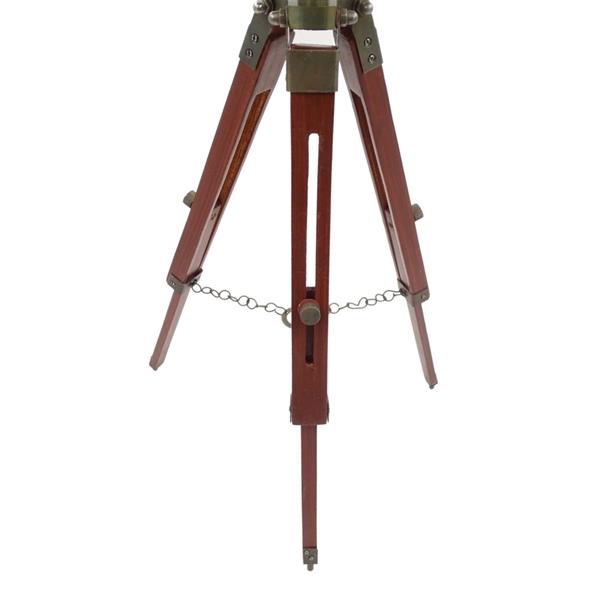 Elegante Globo Coloniale su Treppiede in Legno NC2140 con Altezza Regolabile fino a 78 cm, Mappa Laminata in Toni di Bianco e Marrone, Ideale come Regalo con Possibilità di Personalizzazione Incisa