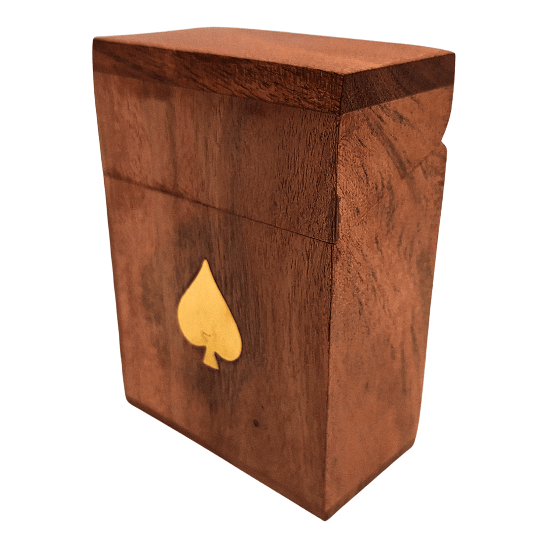 Elegante Mazzo di Carte in Scatola di Legno con Incisione