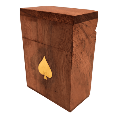Elegante Mazzo di Carte in Scatola di Legno con Incisione