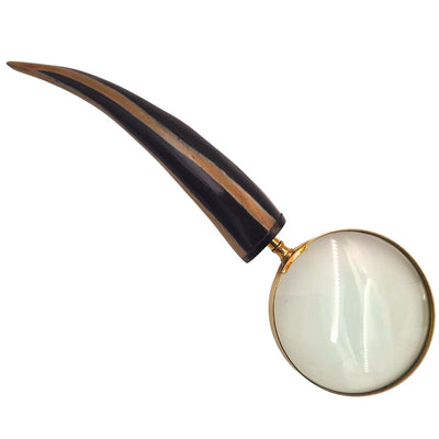 Elegante lente d'ingrandimento da lettura retrò con montatura in ottone e manico in corno di bue - incisione personalizzata - regalo ideale per anziani - lente di alta qualità 3,5x in stile vintage