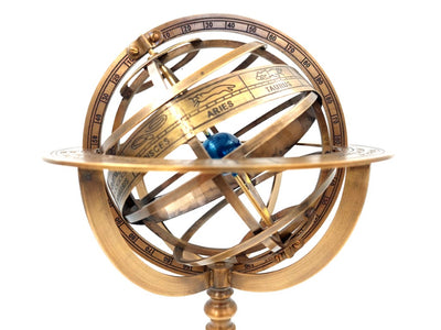 Astrolabio sferico in ottone da 39 cm, personalizzabile con incisione