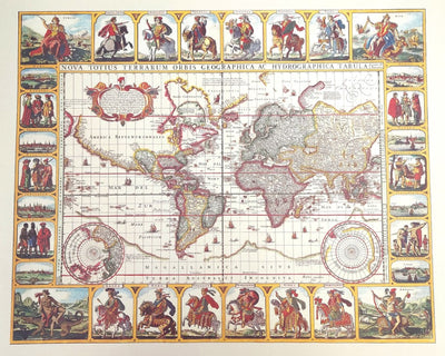 Mappa del mondo Piscator 1652 con possibilità di incisione personalizzata