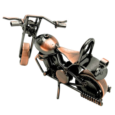 Modello di motocicletta Chopper M33 con incisione - Metallo, color rame-antracite, 15x6x9,5 cm