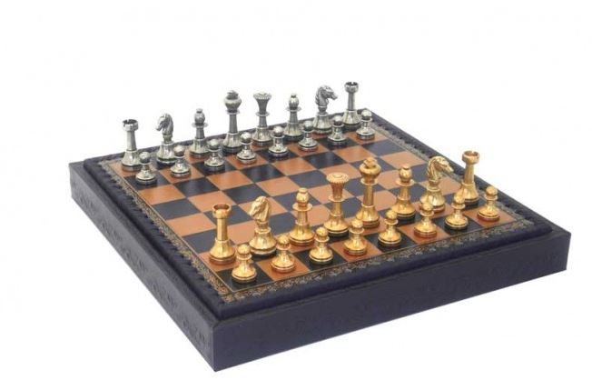 Scacchi esclusivi in ottone Italfama 28x28 cm con incisione personalizzata