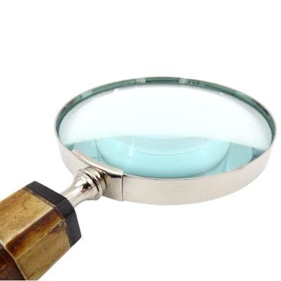 Elegante Lente d'Ingrandimento per Lettura con Manico in Osso NC1099A con Possibilità di Incisione Personalizzata, Scocca Argentata in Ottone, Perfetta come Regalo per Anziani, Nonni o Collezionisti, Altezza 24,5 cm