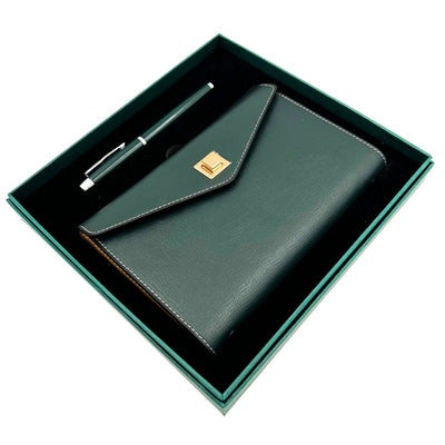 Elegante Set Regalo con Incisione Personalizzata - Taccuino in Pelle A6 con Penna di Alta Qualità in Scatola Regalo di Lusso
