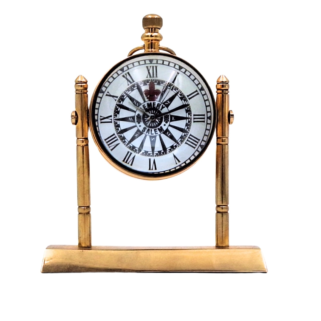 Orologio Marinaretto in Ottone da Scrivania NC2963 con Incisione Personalizzata