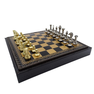 Scacchi esclusivi in ottone Italfama 28x28 cm con incisione personalizzata
