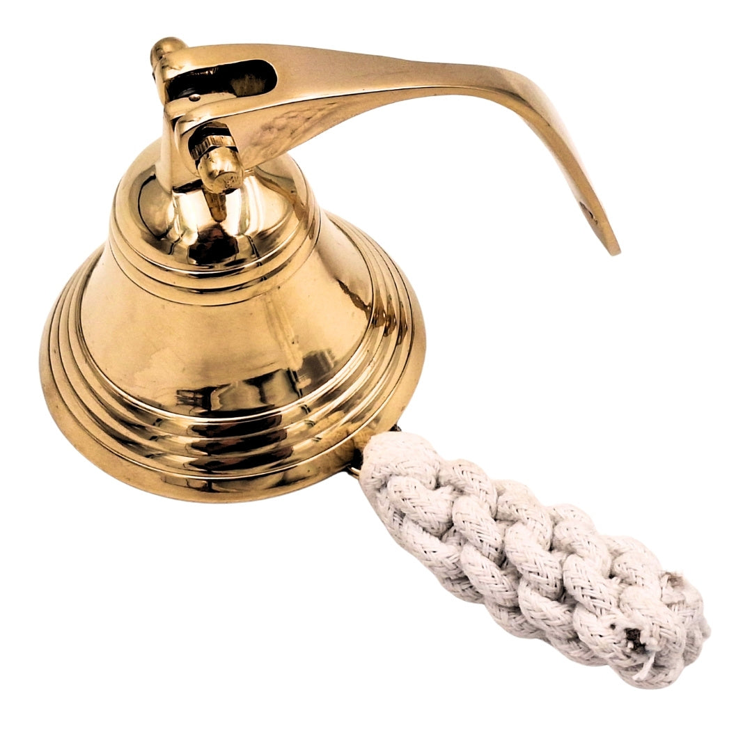 Campana da nave in ottone da 7,5 cm con possibilità di incisione - Regalo ideale in stile marinaro - Colore oro, decorazione retrò per casa o cucina