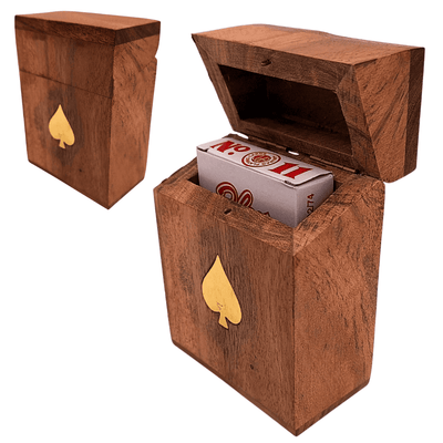 Elegante Mazzo di Carte in Scatola di Legno con Incisione