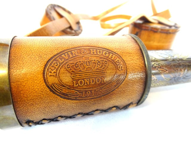 Cannocchiale Retrò in Ottone con Cinturino in Pelle NC1596 con Possibilità di Incisione Personalizzata