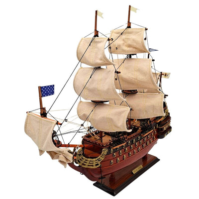 Modello assemblato del veliero Soleil Royal da 46 cm - Realizzato a mano in legno esotico con possibilità di personalizzazione tramite incisione