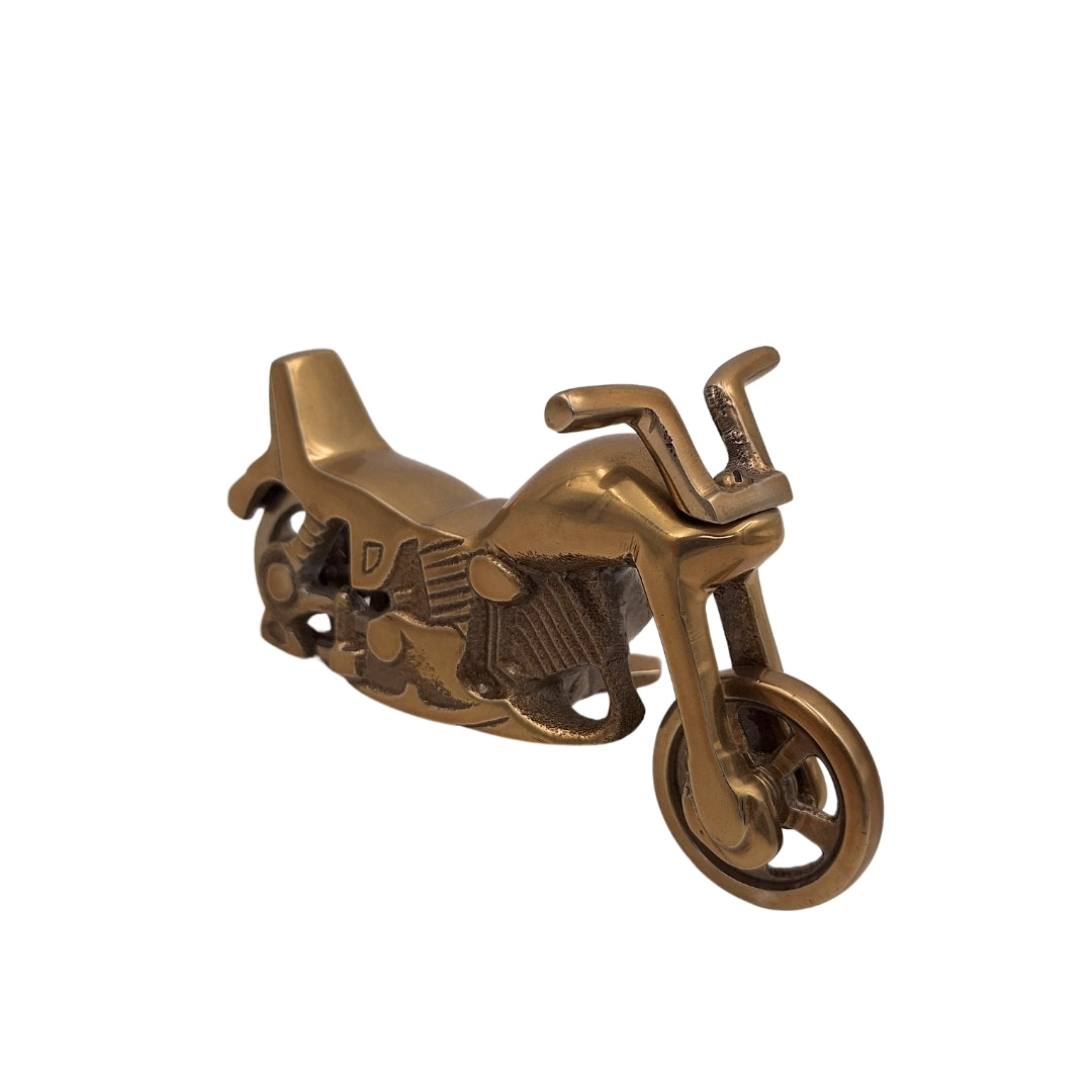 Modello di motocicletta in metallo N-2960 in alluminio color ottone antico – incisione personalizzata per regalo, dimensioni 17,5 x 10 cm