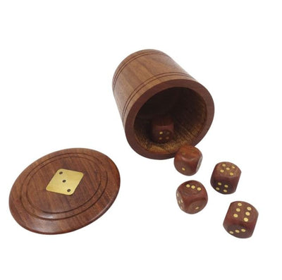 Dadi da gioco in legno in barilotto con incisione – Regalo personalizzato in acacia, altezza 7 cm, diametro 8 cm, per persone sopra i 14 anni