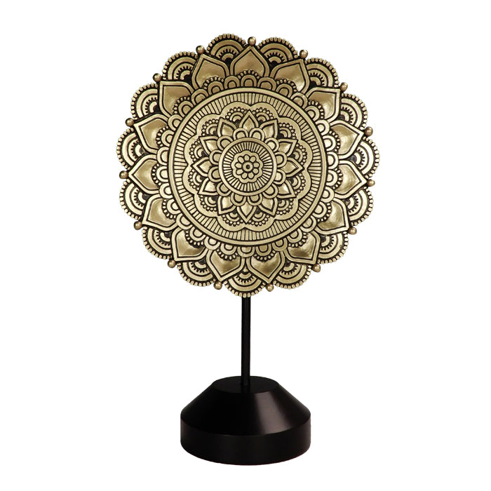 Figura Mandala ovale 35 cm - decorazione buddista dorata con possibilità di personalizzazione con incisione