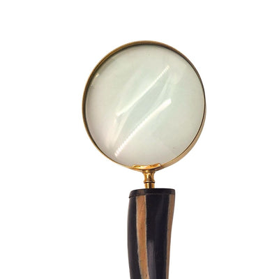 Elegante lente d'ingrandimento da lettura retrò con montatura in ottone e manico in corno di bue - incisione personalizzata - regalo ideale per anziani - lente di alta qualità 3,5x in stile vintage