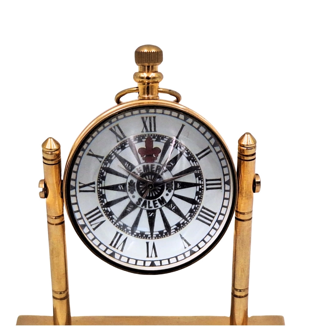 Orologio Marinaretto in Ottone da Scrivania NC2963 con Incisione Personalizzata