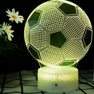 Lampada da notte a forma di pallone con possibilità di personalizzazione tramite incisione - Regalo ideale per gli amanti del calcio - altezza 17 cm - 3 colori disponibili - Alimentazione USB o 3 batterie AAA