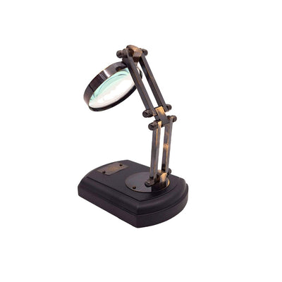 Lente d'ingrandimento su base in legno con montatura in ottone, possibilità di personalizzazione tramite incisione, regalo ideale per modellisti e amanti dello stile retrò, diametro 7,5 cm, ingrandimento 3,5x
