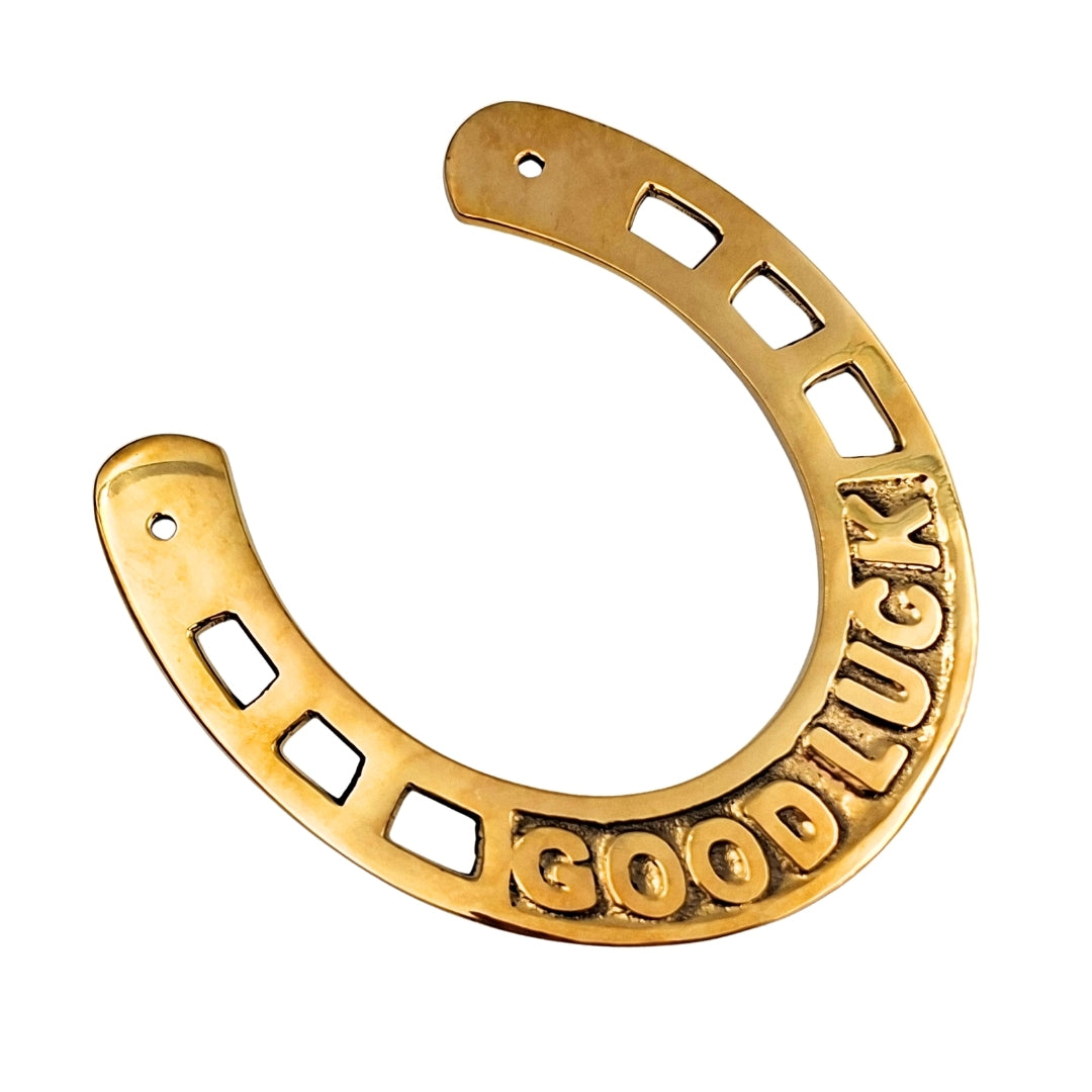 Ferro di Cavallo della Fortuna in Ottone 15 cm con Possibilità di Incisione - Regalo Elegante per la Fortuna
