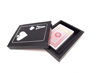 Elegante Set di Carte da Gioco con Incisione Personalizzata in Scatola Nera di Resina e MDF