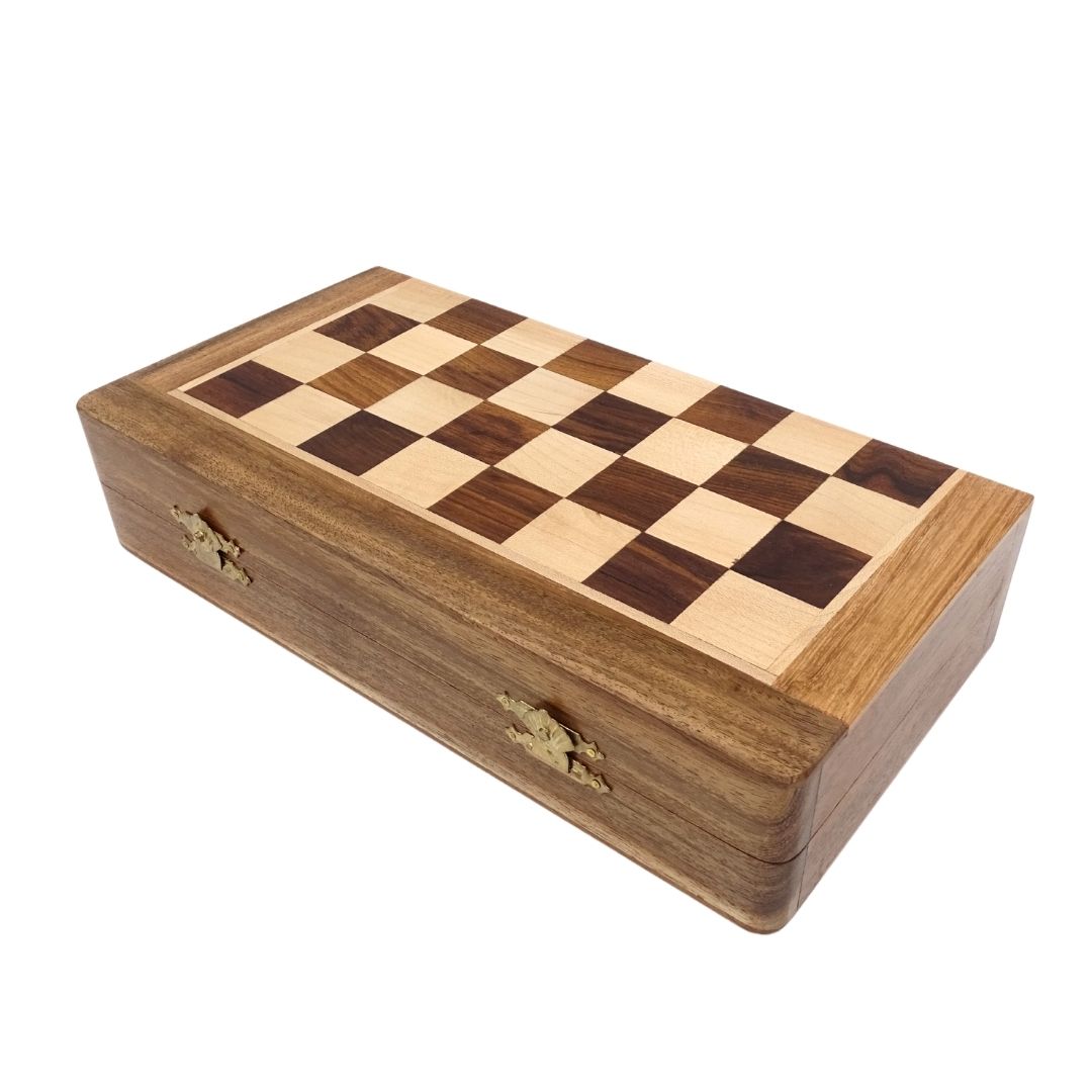 Scacchi magnetici in legno 30x30 cm pieghevoli G614 con incisione