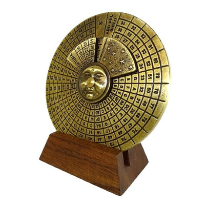 Calendario perpetuo rinascimentale con incisione - regalo personalizzato per gli anni 1600-2799, elegante decorazione per ufficio, diametro 9 cm, stile rinascimentale