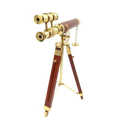 Cannocchiale su Treppiede in Ottone 57 cm con Possibilità di Personalizzazione Incisa
