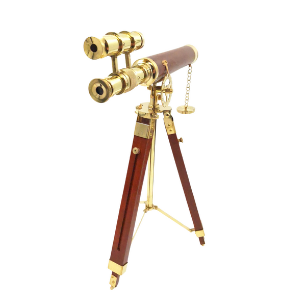Cannocchiale su Treppiede in Ottone 57 cm con Possibilità di Personalizzazione Incisa